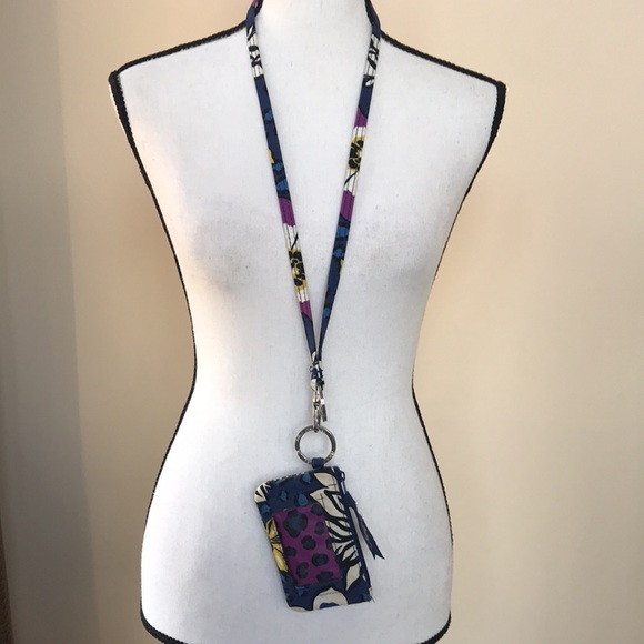 Vera Bradley Bright Floral ID Case and Lanyard - Picture 8 of 11